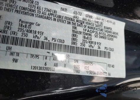 2013 Ford Focus St из США, поврежденный, VIN 1FADP3L91DL299680